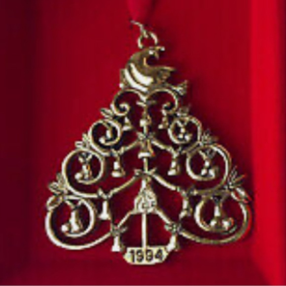 24K Gold Wash Partridge in a Pear Tree 1994 Pear Bureau USA Christmas Ornament - Picture 2 of 5